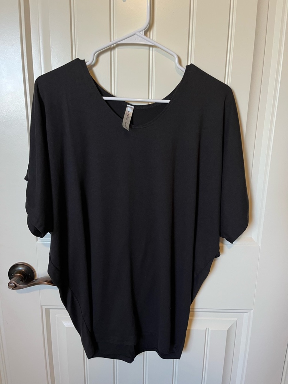 Lyss Loo Black Oversized Dolman Tunic Top